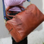 'Watkins' Men's Leather Travel Bag In Cognac, thumbnail 12 of 12