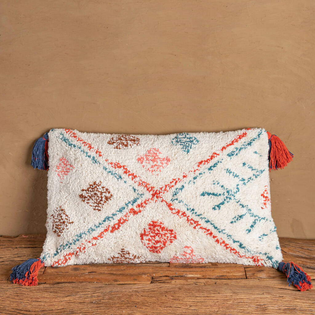 Warli Recycled Hand Tufted Cotton Cushion Cover 02, 1 of 8