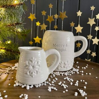 Ceramic 'Merry And Bright' Snowflake Mug, 3 of 3