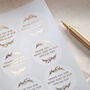 Personalised Message Leaf Details Foil Wedding Stickers, thumbnail 2 of 3