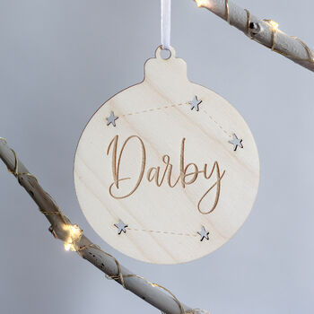 Personalised Wooden Christmas Tree Decoration, 2 of 4