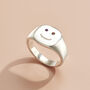 Happy Face Birthstone Signet Ring, thumbnail 3 of 7