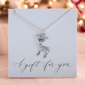 Silver Plated Reindeer Necklace, 3 of 6