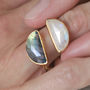 Semi Circle Gemstone Ring In Gold Vermeil Plated, thumbnail 1 of 7