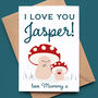 Personalised Kids Valentine's Day Card With Toadstools, thumbnail 2 of 2