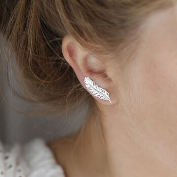Sterling Silver Feather Ear Climbers, 3 of 6