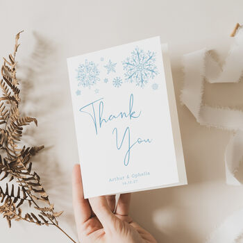 Wedding Thank You Cards Snowflake, 2 of 5