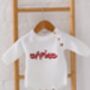 Valentines Heart Embroidered Personalised Romper, thumbnail 5 of 11