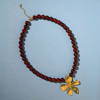Red Wine Bead Stretch Bracelet, 3 of 3