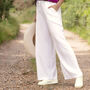 Wide Leg Palazzo Trousers In Ivory Linen Blend, thumbnail 1 of 3