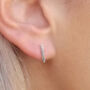 Silver Rectangular Bar Stud Earrings, thumbnail 3 of 4