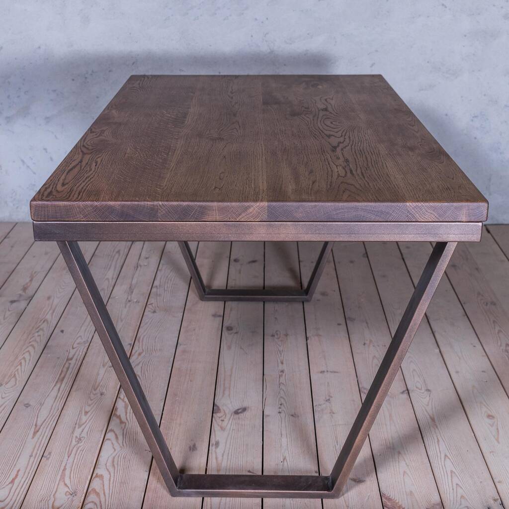 Barle Oak Dining Table With Trapezium Shaped Legs By Cosy Wood ...