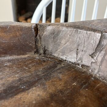 Large Antique Indian Handcarved Wooden Parat Dough Bowl, 3 of 6