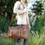 Large Genuine Leather Holdall Tan Brown, thumbnail 4 of 12