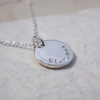 Personalised Hand Stamped Double Sided Disc Necklace, 8 of 12