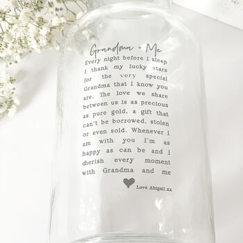 Personalised Glass Vase For Grandma/Nanny With Poem, 2 of 3