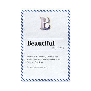 B Is For Beauty Pin Badge And Card, 5 of 5