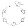 Adjustable Sterling Silver Open Heart Bracelet, thumbnail 4 of 8