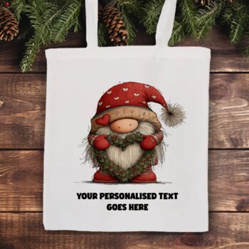 Personalised Christmas Gonk Gnome Tote Bag, 10 of 11