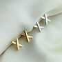Sterling Silver Minimalist Cross Stud Earrings, thumbnail 4 of 6
