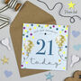 Balloon Brights 21st Birthday Card Blue, thumbnail 1 of 2