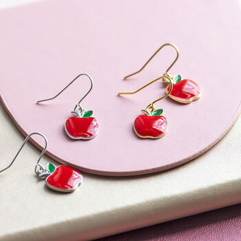 Red Apple Earrings Gift For Teacher, 2 of 4