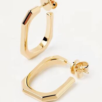 Square Hoops Gold, 2 of 3