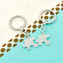 Personalised Couples Silver Jigsaw Puzzle Keyring, thumbnail 2 of 7