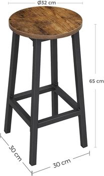 Set Of Two Bar Stools Industrial Style Kitchen Chairs, 12 of 12