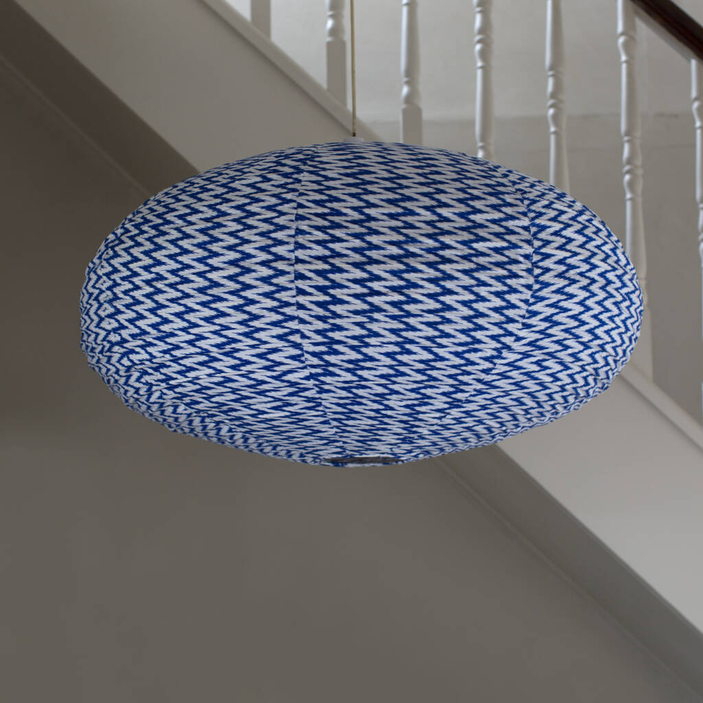 Blue And White Lampshade, 1 of 2