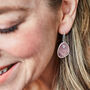Rose Quartz Sterling Silver Drop Hook Earrings, thumbnail 9 of 10