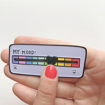Mood Scale Rainbow Pin With Moveable Heart, 9 of 12