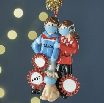 Personalised Couple With Dog Christmas Decoration, 6 of 6