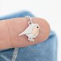 Robin Bird Pendant Necklace In Sterling Silver, thumbnail 9 of 12