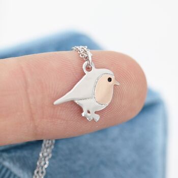 Robin Bird Pendant Necklace In Sterling Silver, 9 of 12