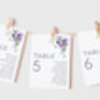 Wedding Seating Plan Cards Deep Purple Floral, thumbnail 1 of 6