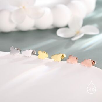 Sterling Silver Little Cloud Stud Earrings, 7 of 12