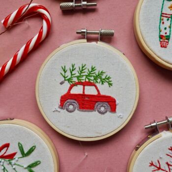 Christmas Car Embroidery Kit, 5 of 7