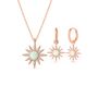 White Opal Sun Sterling Silver Necklace Earring Set, thumbnail 9 of 12