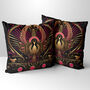 Celestial Aviary Art Deco Phoenix Poly Linen Cushion, thumbnail 1 of 6