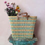 Colourful Reed Shopper Basket, thumbnail 1 of 3