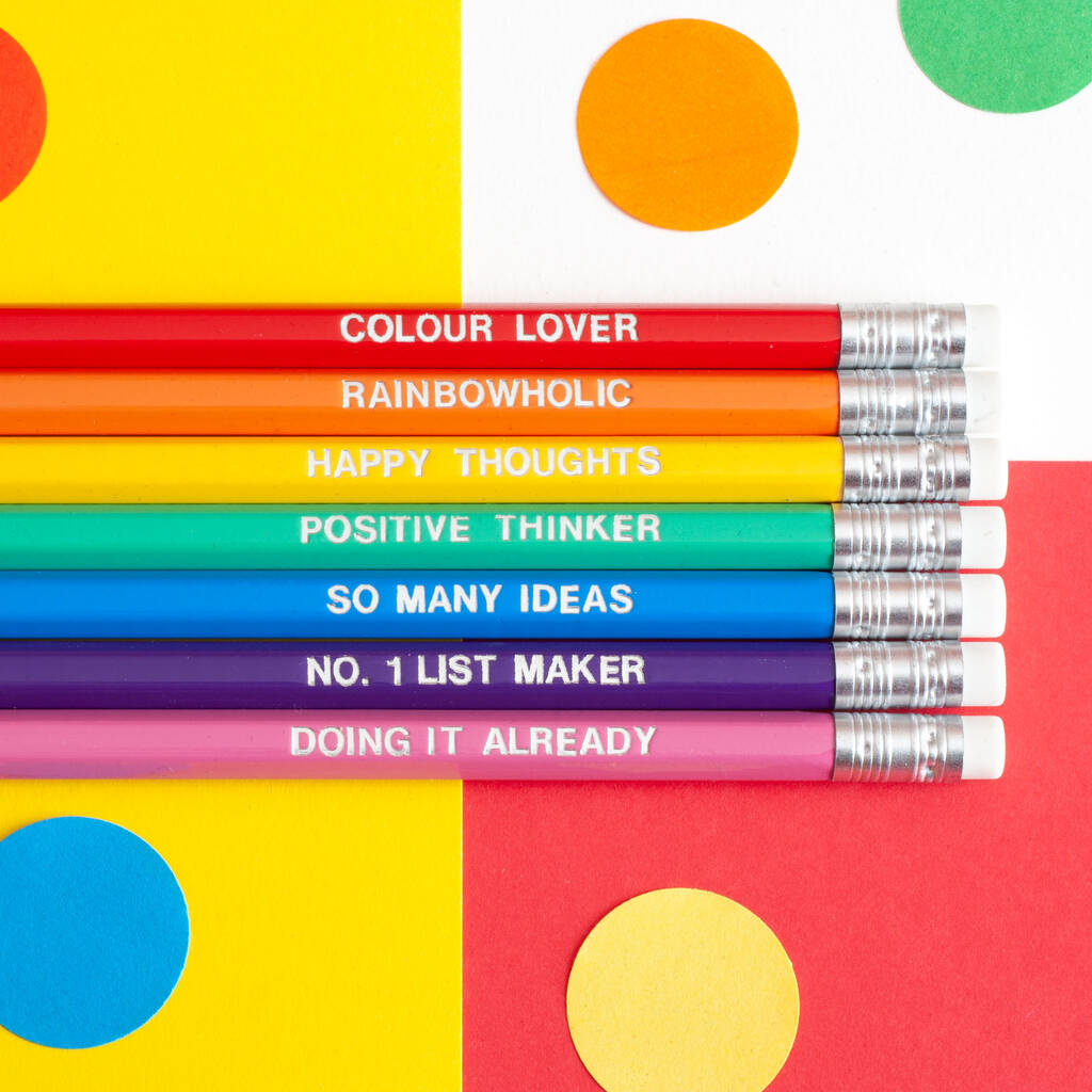 Motivational Rainbow Pencil Set, 1 of 3