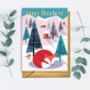 Cute Fox Christmas Card With Gold Detail, thumbnail 1 of 3
