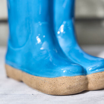 Personalised Blue Garden Welly Planter, 5 of 7