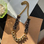 Hand Beaded Leopard Print Gold Chain Priestess Necklace, thumbnail 3 of 9