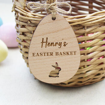 Easter Basket Personalised Wooden Tag, 5 of 6