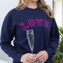 Ladies Love Sweatshirt In Neon Pink, thumbnail 1 of 5