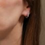 Sterling Silver Geometric Hoop Earrings, thumbnail 1 of 3