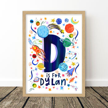 Space Planets Theme Initial Name Print, 7 of 10