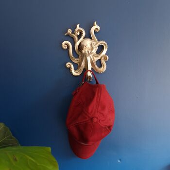 Silver Octopus Hook Hanging Wall Decor Marine, 2 of 3